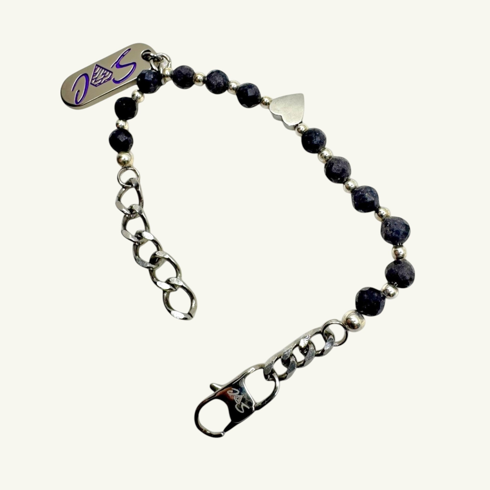 Bracciale zaffiro sfaccettato 5x5 mm Sharifa Crystals